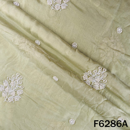 Cut Dana Thread Sequins Work Mul Chanderi Fabric - F6286