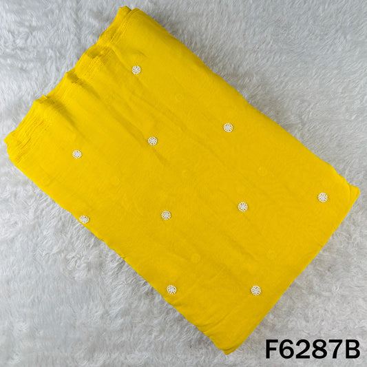 Cut Dana Thread Sequins Work Mul Chanderi Fabric - F6287
