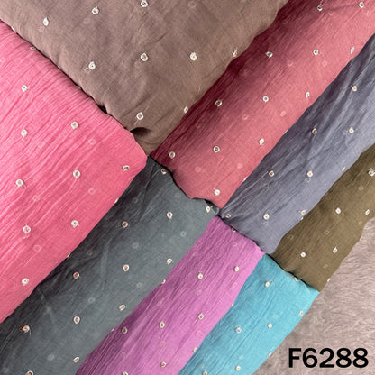 Thread Sequins Work Mul Chanderi Fabric - F6288