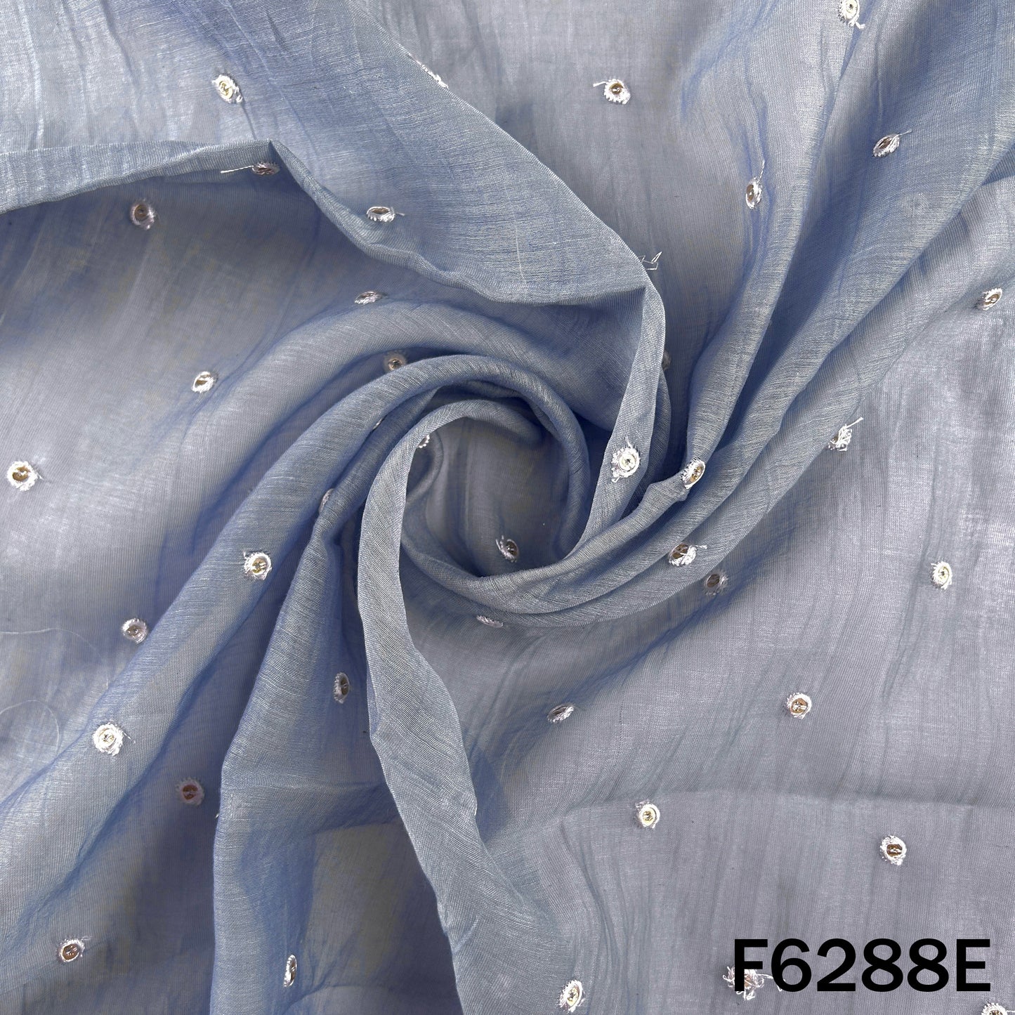 Thread Sequins Work Mul Chanderi Fabric - F6288