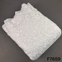 Dyeable Thread Embroidered Raw Silk Fabric - F7659