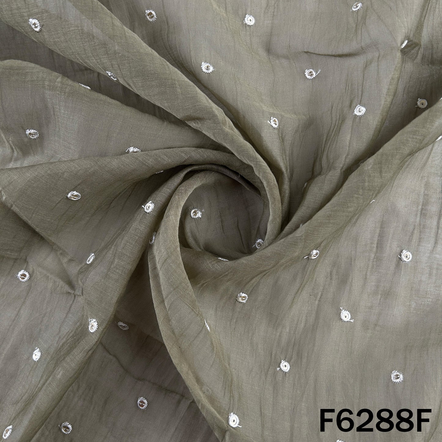 Thread Sequins Work Mul Chanderi Fabric - F6288