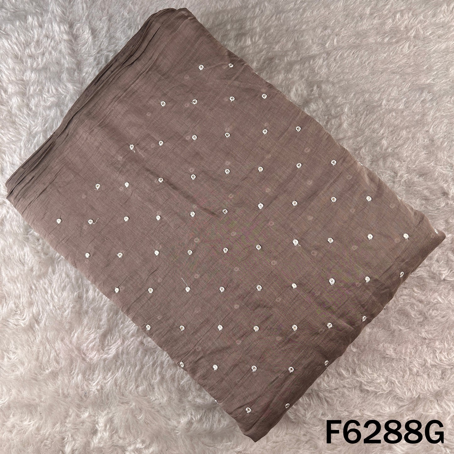 Thread Sequins Work Mul Chanderi Fabric - F6288