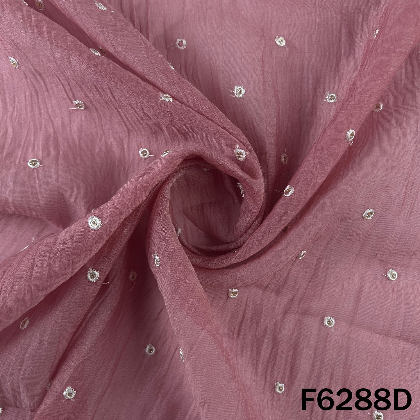 Thread Sequins Work Mul Chanderi Fabric - F6288