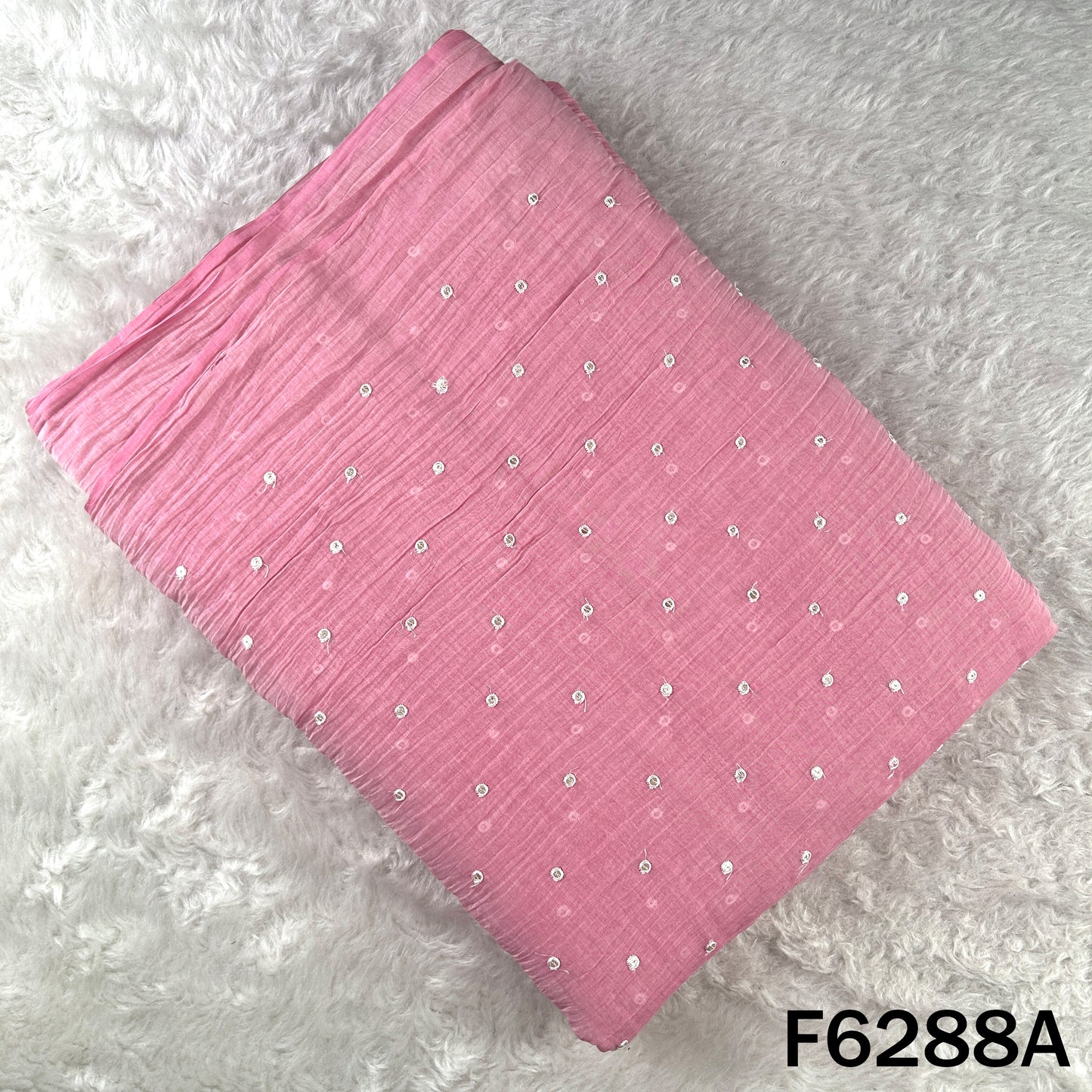Thread Sequins Work Mul Chanderi Fabric - F6288
