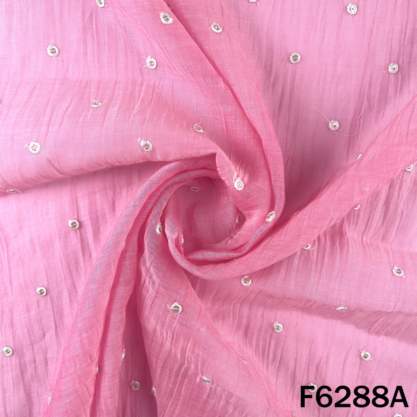 Thread Sequins Work Mul Chanderi Fabric - F6288