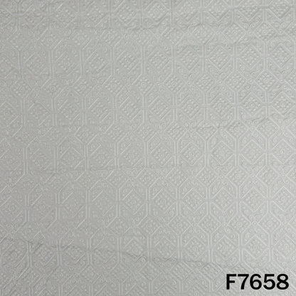 Dyeable Thread Embroidered Raw Silk Fabric - F7658