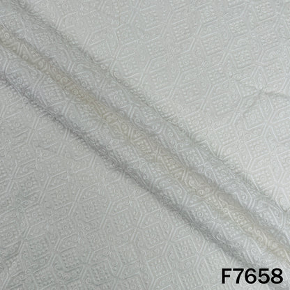 Dyeable Thread Embroidered Raw Silk Fabric - F7658