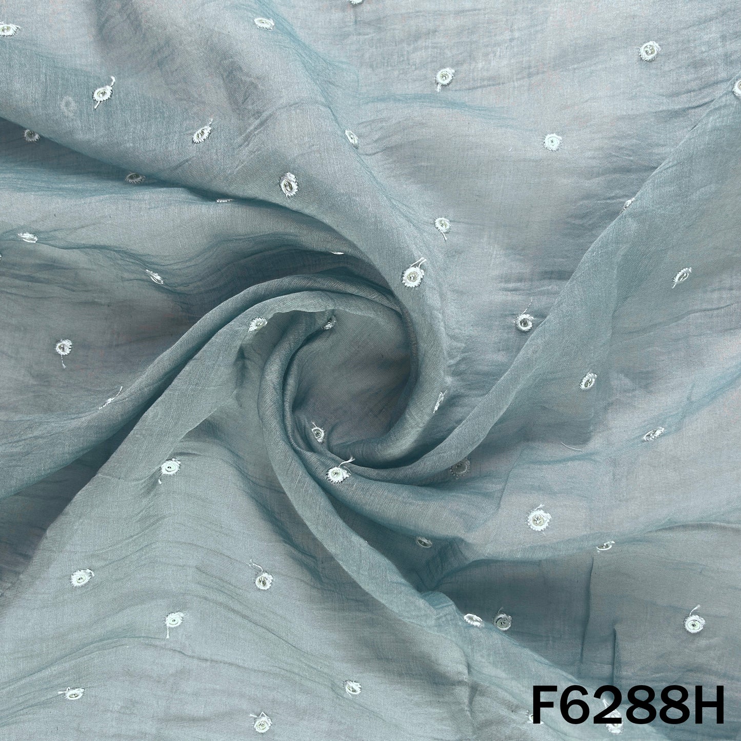 Thread Sequins Work Mul Chanderi Fabric - F6288