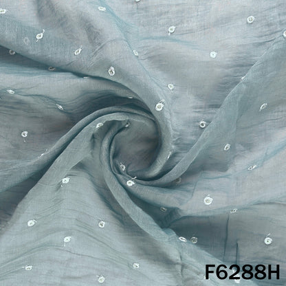 Thread Sequins Work Mul Chanderi Fabric - F6288