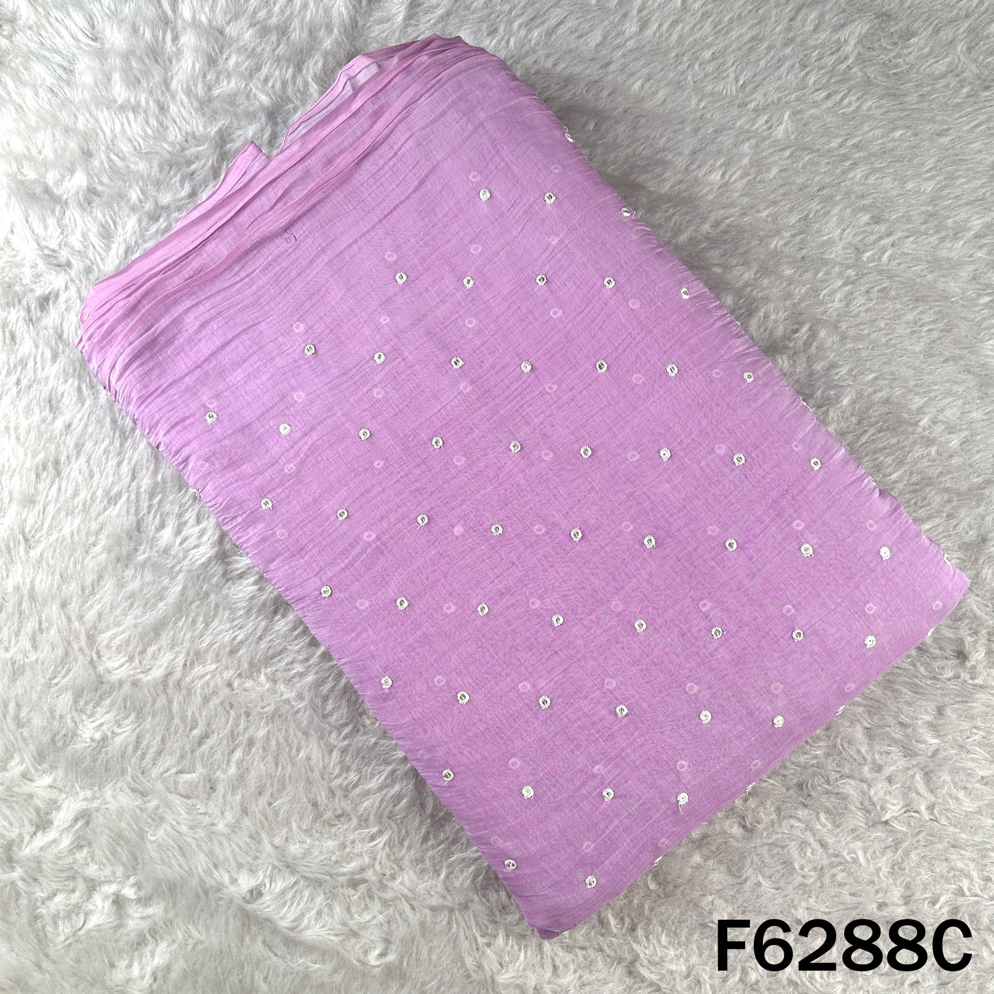 Thread Sequins Work Mul Chanderi Fabric - F6288