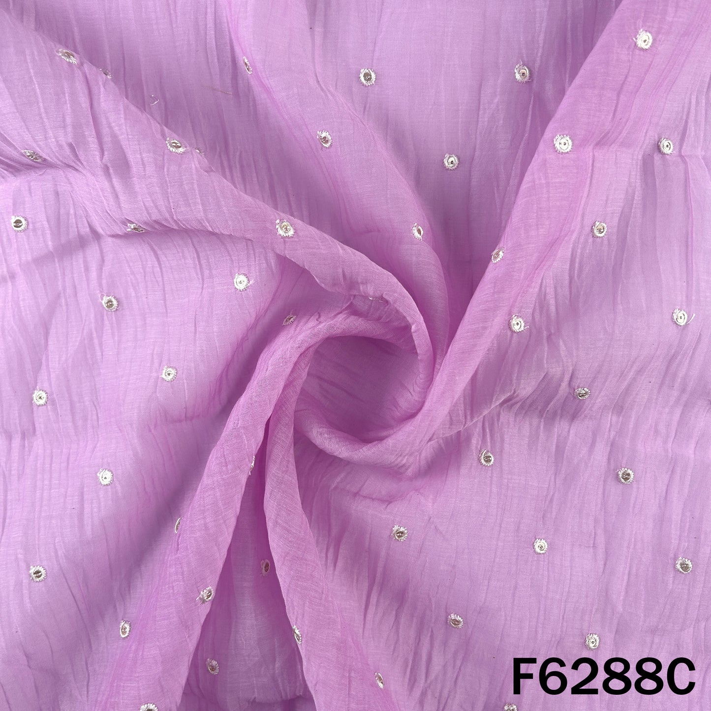 Thread Sequins Work Mul Chanderi Fabric - F6288
