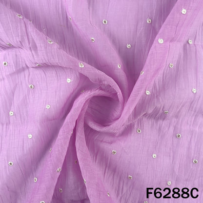 Thread Sequins Work Mul Chanderi Fabric - F6288