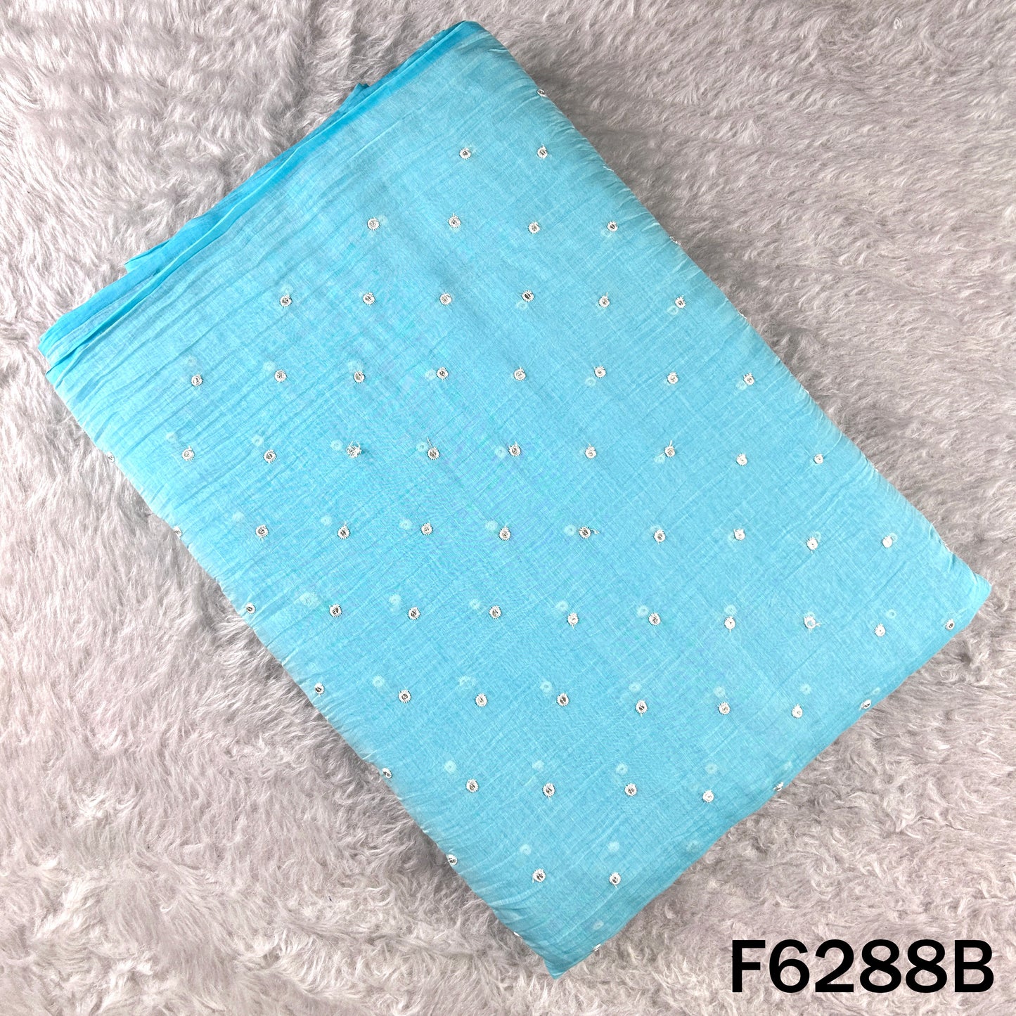 Thread Sequins Work Mul Chanderi Fabric - F6288