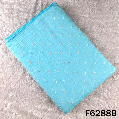 Thread Sequins Work Mul Chanderi Fabric - F6288