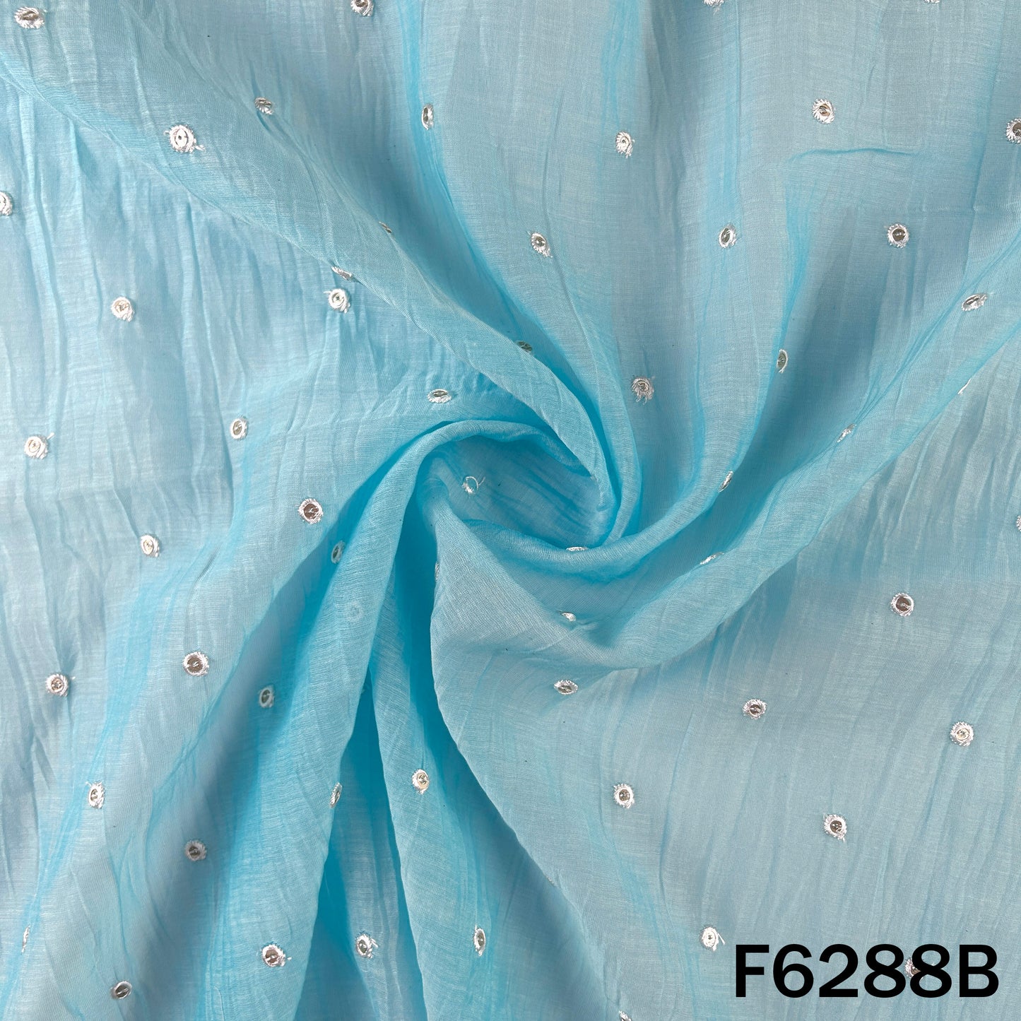 Thread Sequins Work Mul Chanderi Fabric - F6288