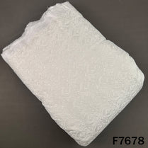 Dyeable Thread Embroidered Raw Silk Fabric - F7678