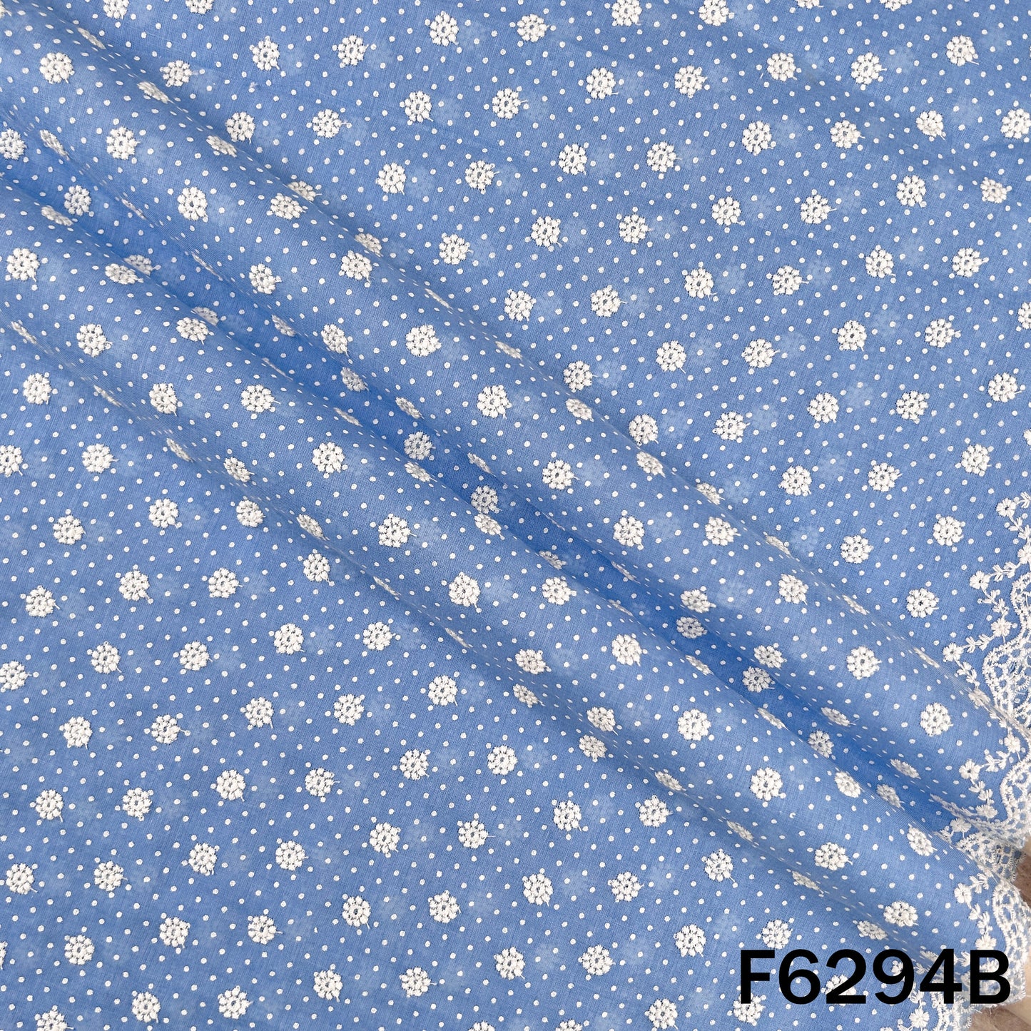 Chikankari Cotton Fabric - F6294