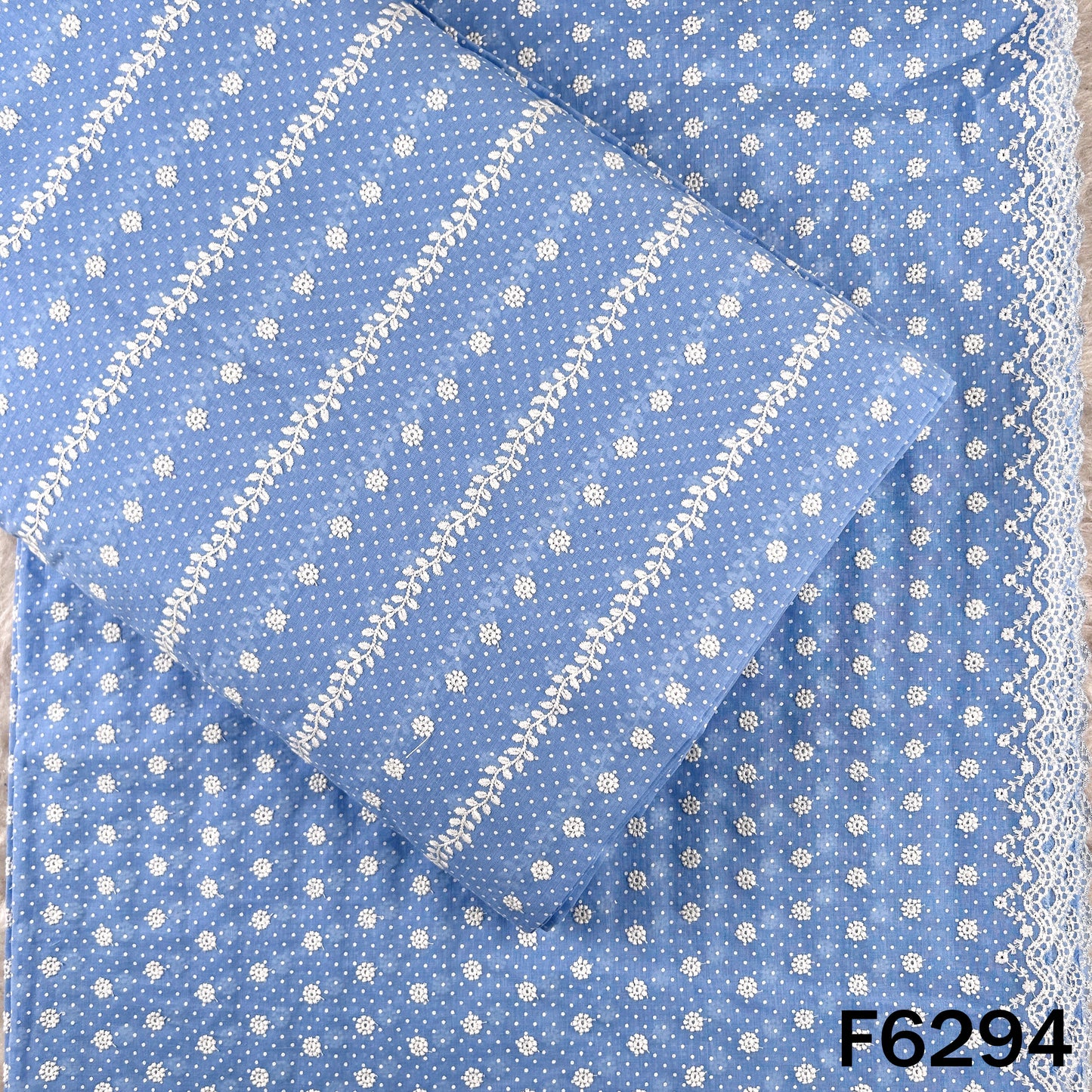 Chikankari Cotton Fabric - F6294