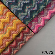 Printed Kantha Stich Pure Chanderi Silk Fabric - F7672