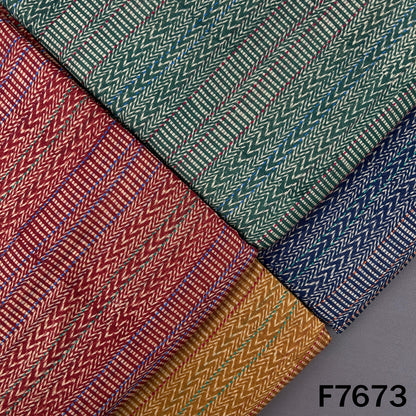 Printed Kantha Stich Pure Chanderi Silk Fabric - F7673