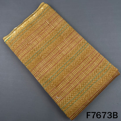 Printed Kantha Stich Pure Chanderi Silk Fabric - F7673