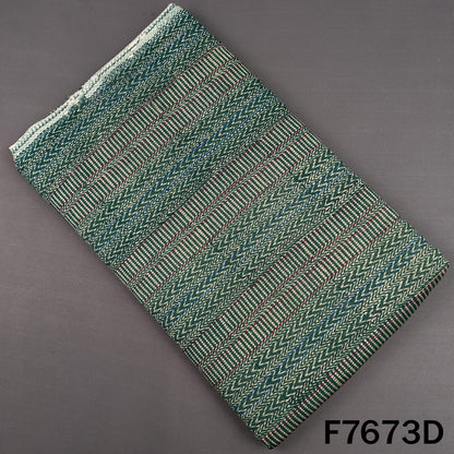 Printed Kantha Stich Pure Chanderi Silk Fabric - F7673