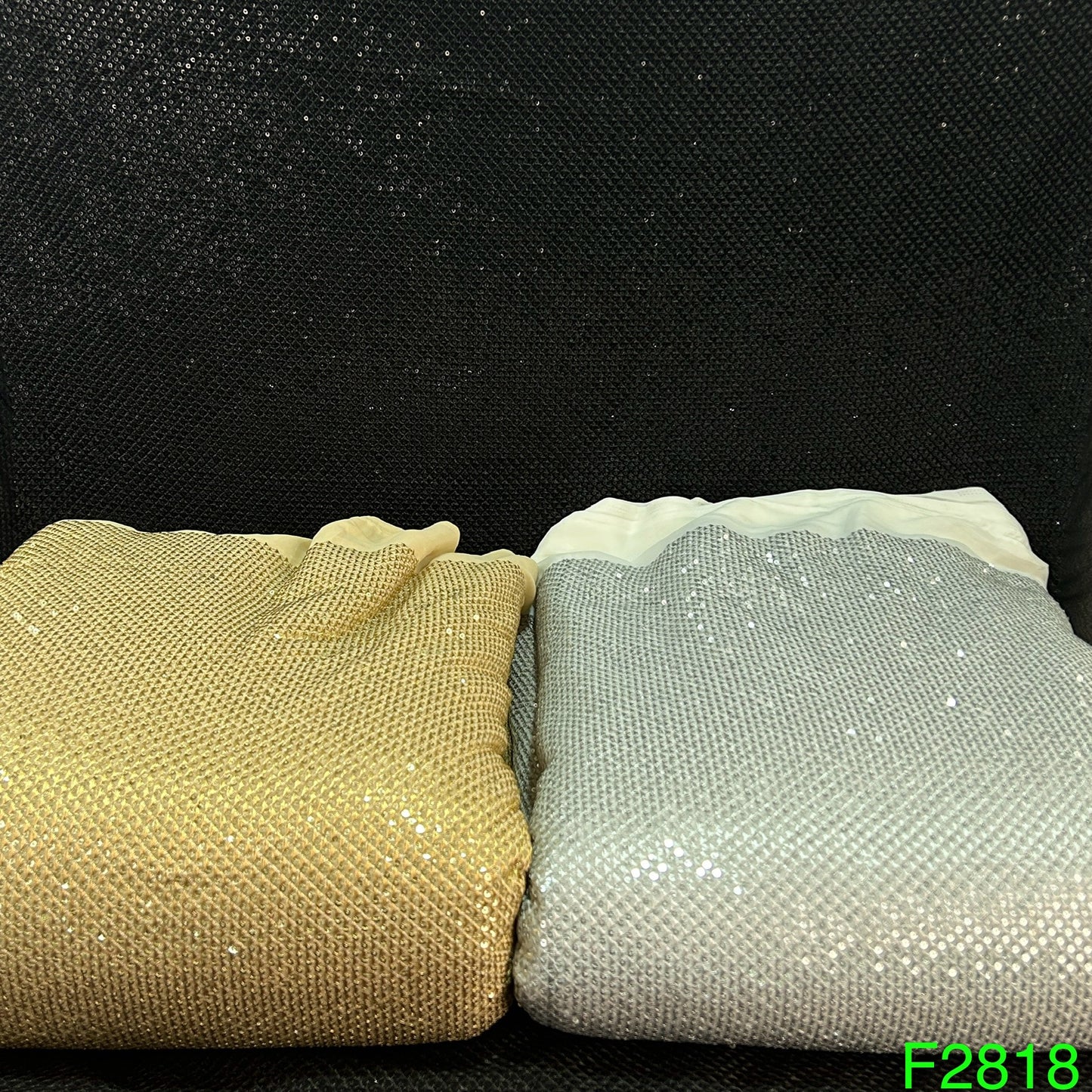 Zari Sequins Embroidered georgette Fabric-F2818