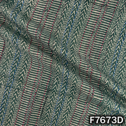 Printed Kantha Stich Pure Chanderi Silk Fabric - F7673