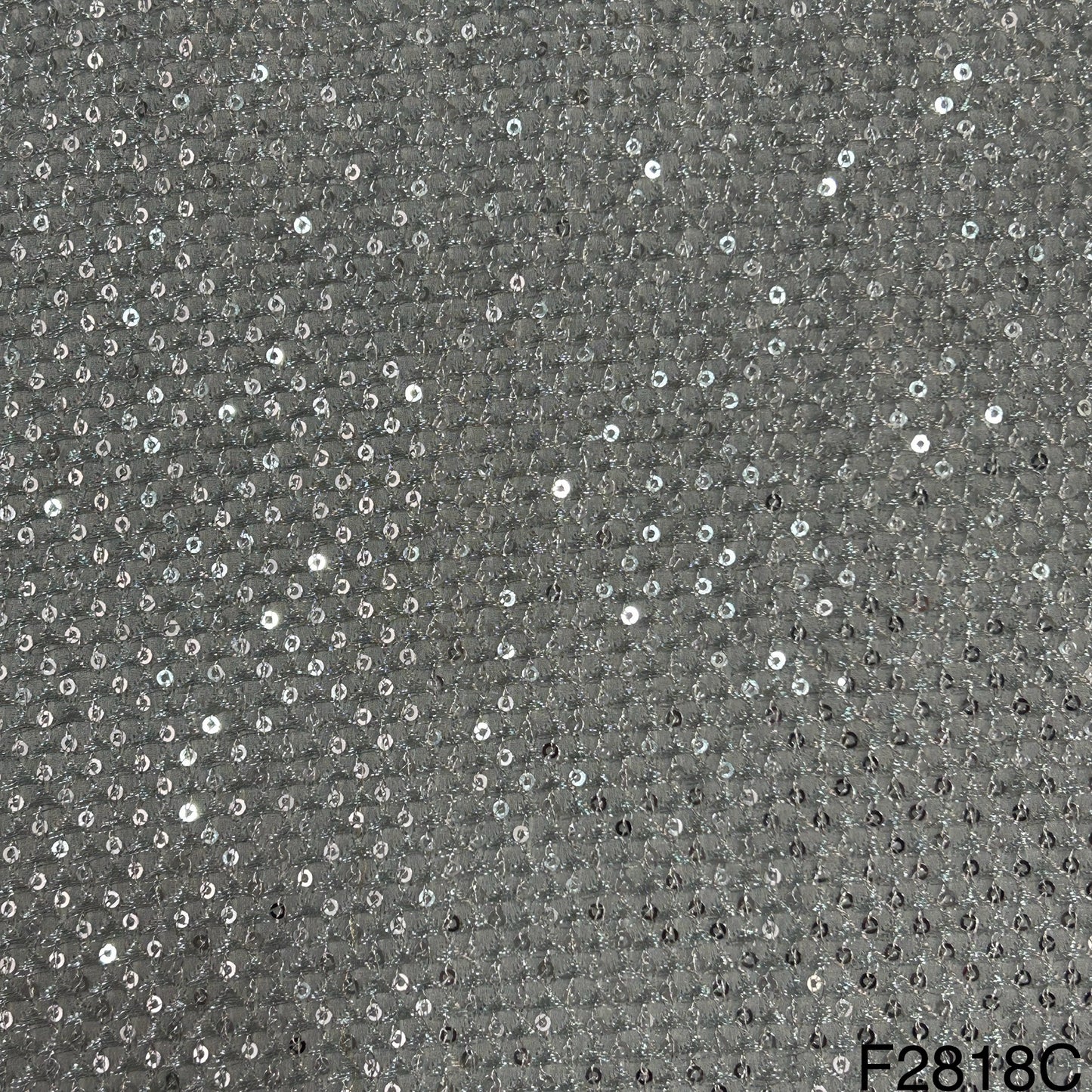 Zari Sequins Embroidered georgette Fabric-F2818