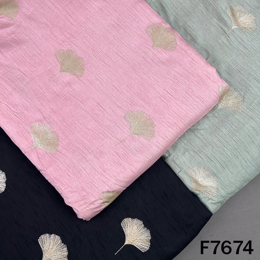 Zari Work Monga Silk Fabric - F7674
