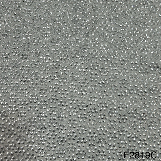 Zari Sequins Embroidered Georgette Fabric-F2819