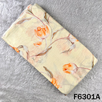 Digital Print Linen Self Chanderi Fabric - F6301