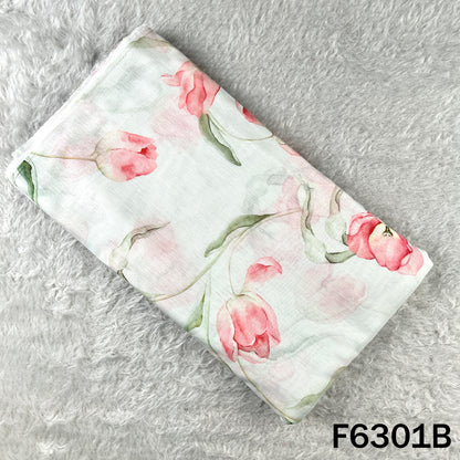 Digital Print Linen Self Chanderi Fabric - F6301
