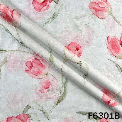 Digital Print Linen Self Chanderi Fabric - F6301