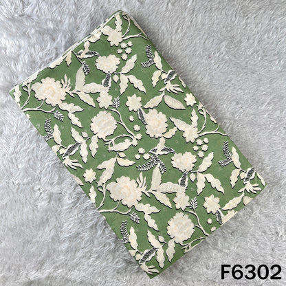 Digital Print Thread Sequins Work Cambric Cotton Fabric - F6302