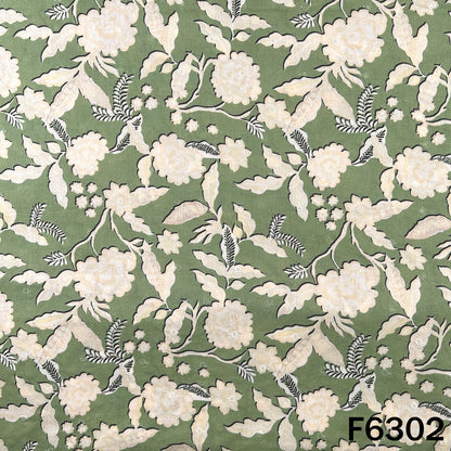 Digital Print Thread Sequins Work Cambric Cotton Fabric - F6302