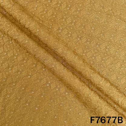 Chikankari Sequins Dola Silk Fabric - F7677