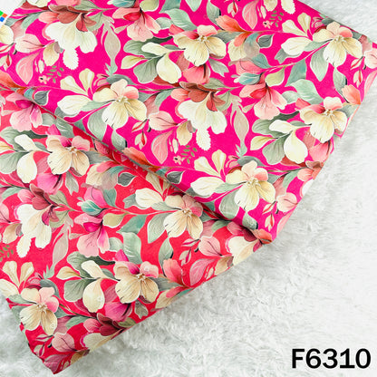 Digital Print Thread Sequins Work Cambric Cotton Fabric - F6310