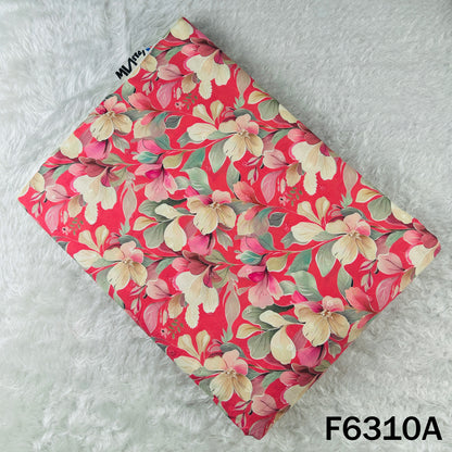 Digital Print Thread Sequins Work Cambric Cotton Fabric - F6310