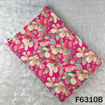 Digital Print Thread Sequins Work Cambric Cotton Fabric - F6310