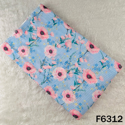 Digital Print Linen Self Chanderi Fabric - F6312