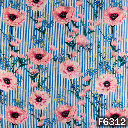 Digital Print Linen Self Chanderi Fabric - F6312