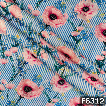 Digital Print Linen Self Chanderi Fabric - F6312
