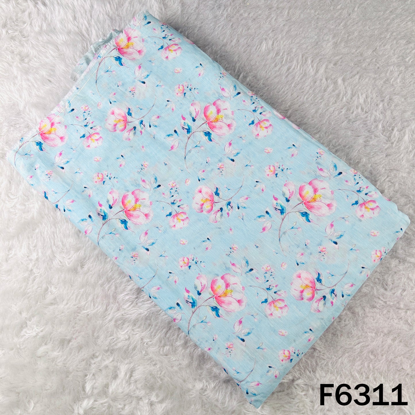 Digital Print Linen Self Chanderi Fabric - F6311