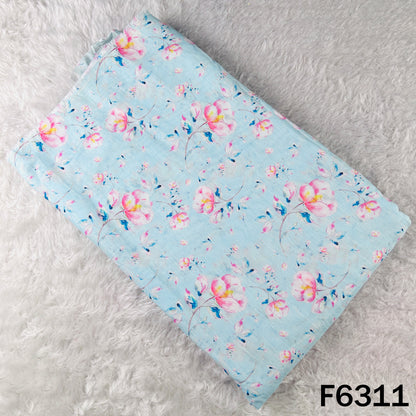 Digital Print Linen Self Chanderi Fabric - F6311