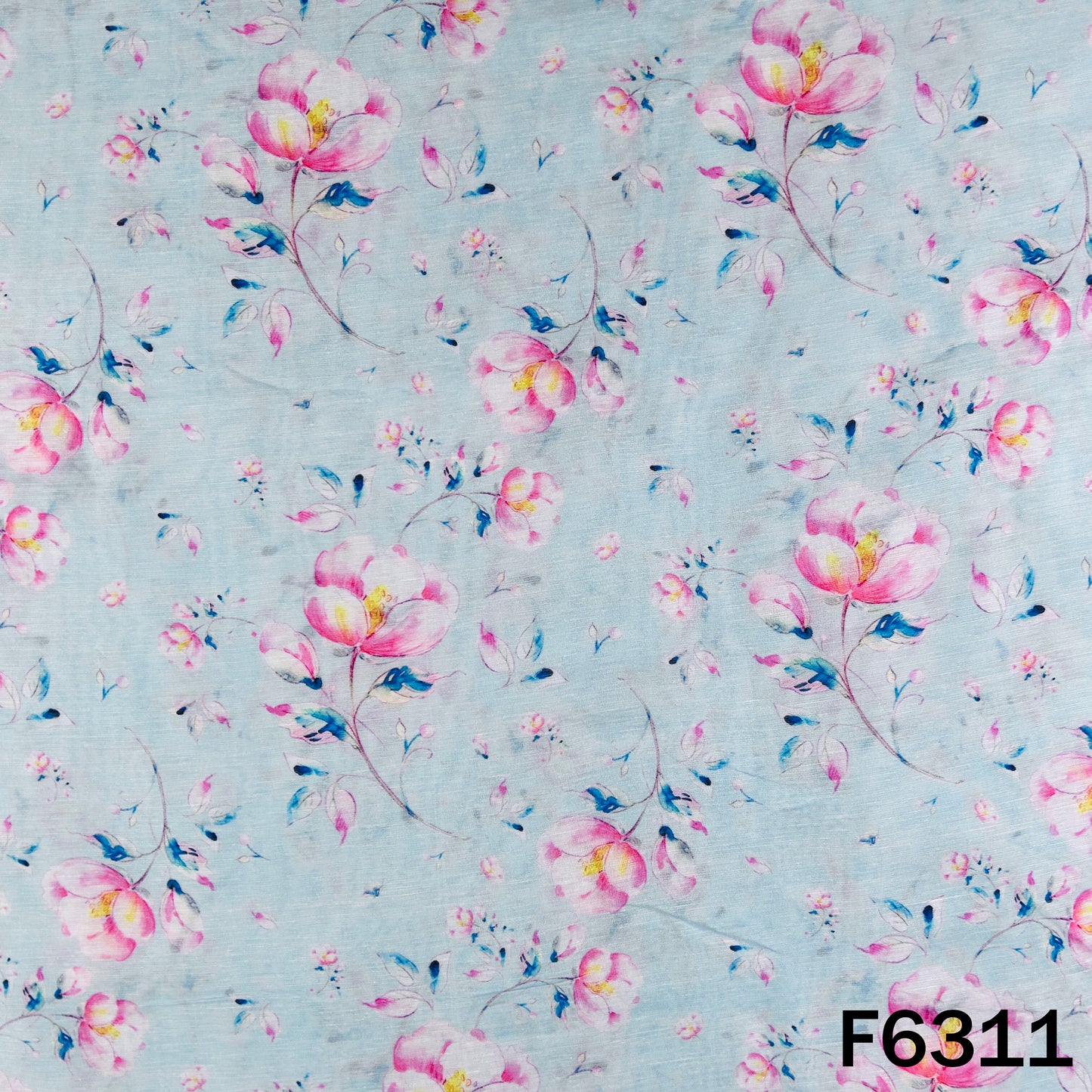 Digital Print Linen Self Chanderi Fabric - F6311