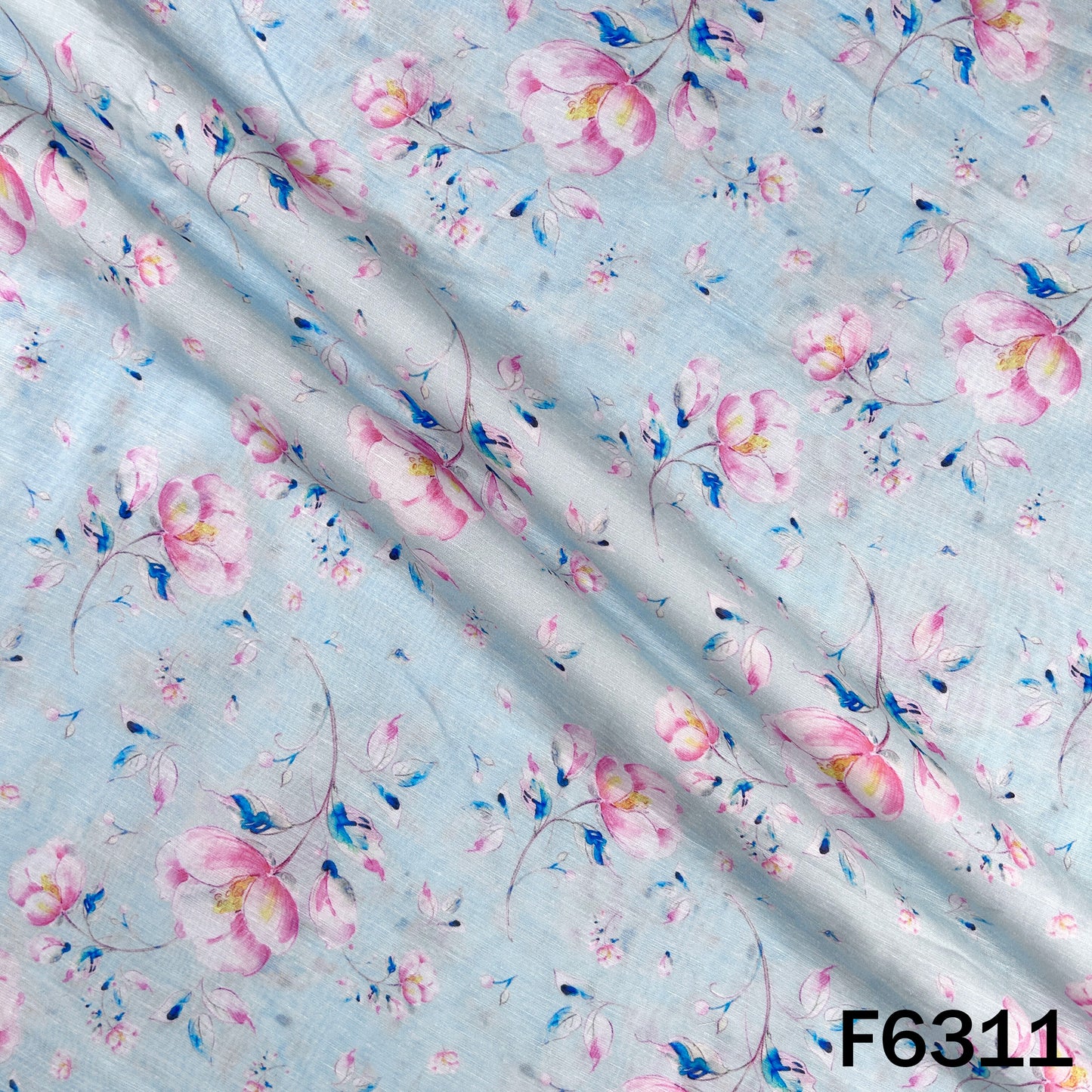 Digital Print Linen Self Chanderi Fabric - F6311