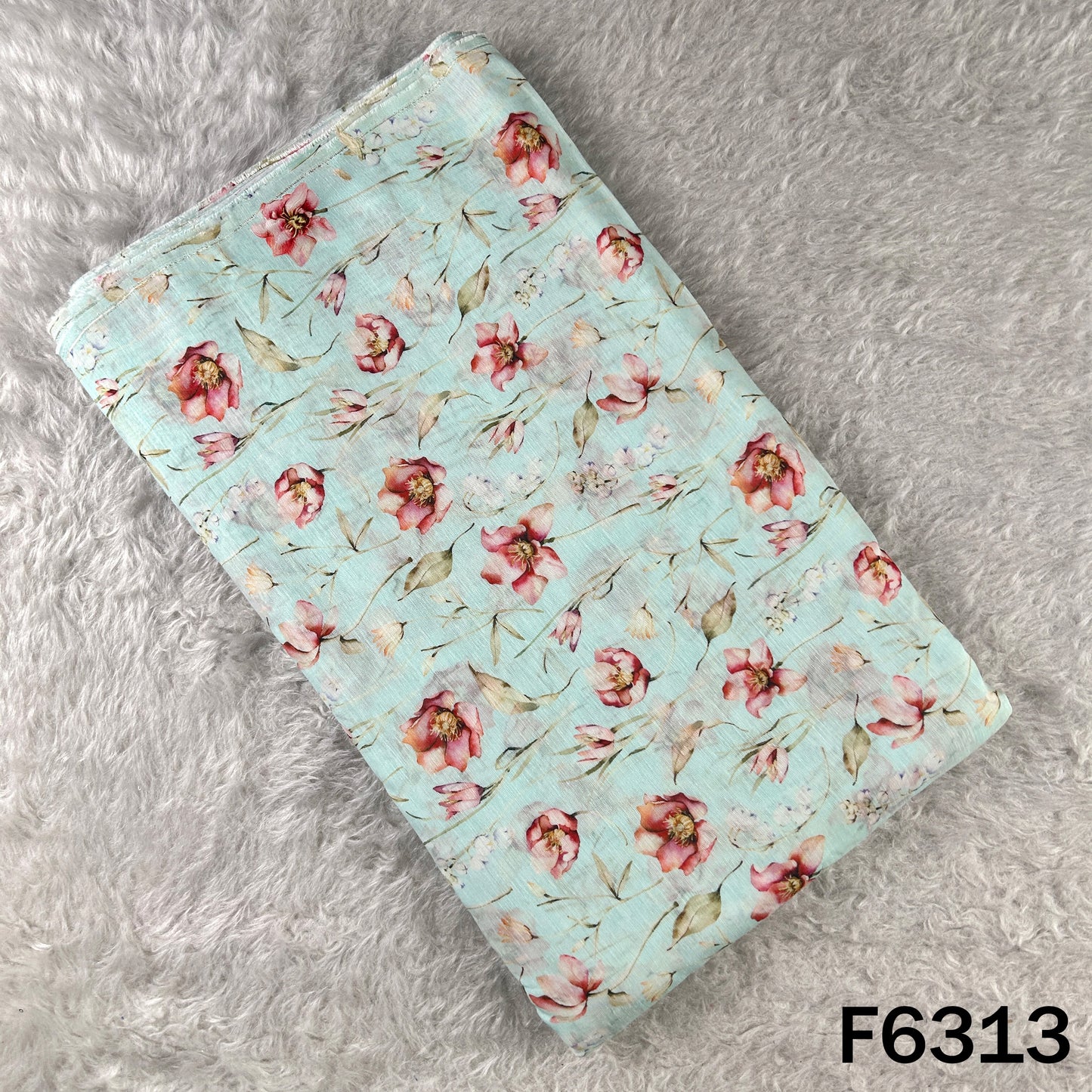 Digital Print Linen Self Chanderi Fabric - F6313