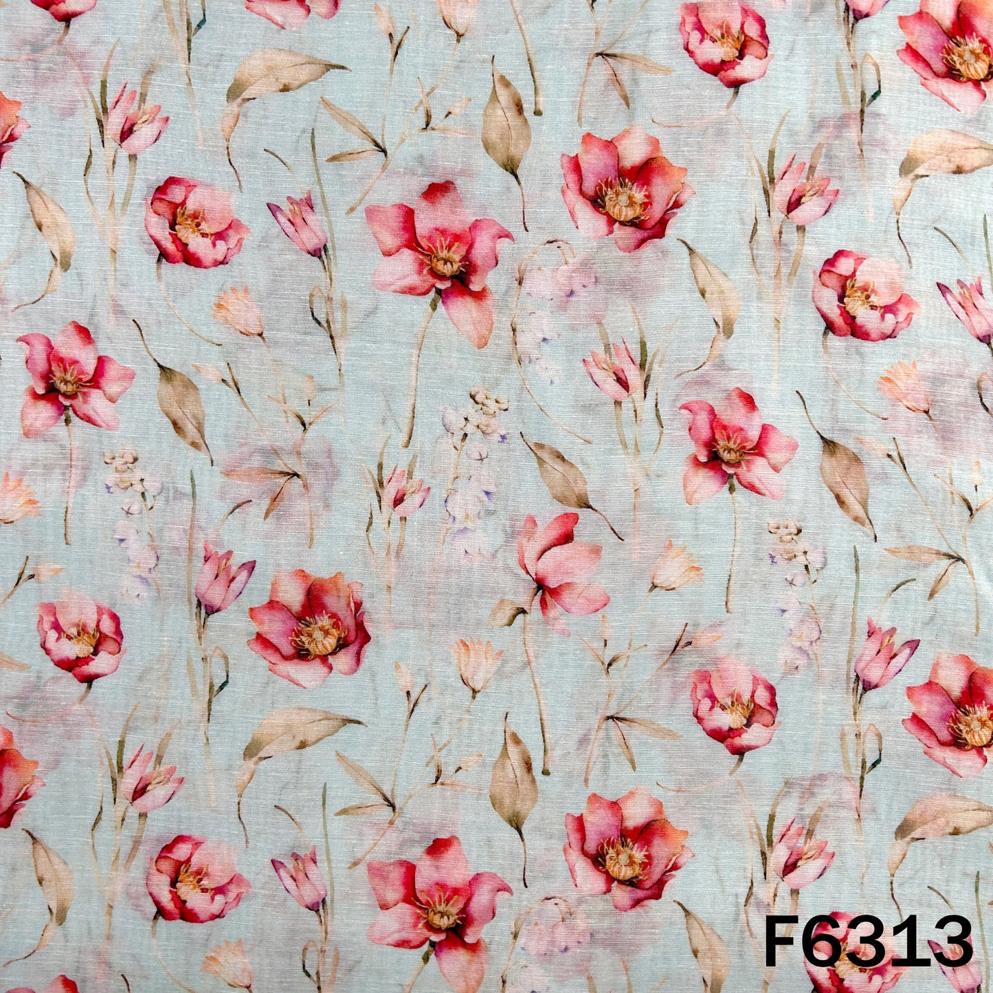 Digital Print Linen Self Chanderi Fabric - F6313